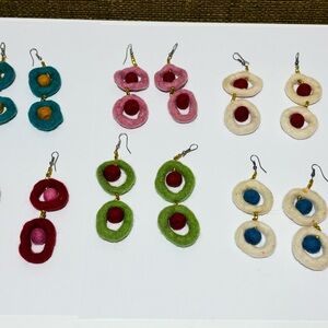 Colorful Felt Earrings Set. Various colors available. Price is per set.
